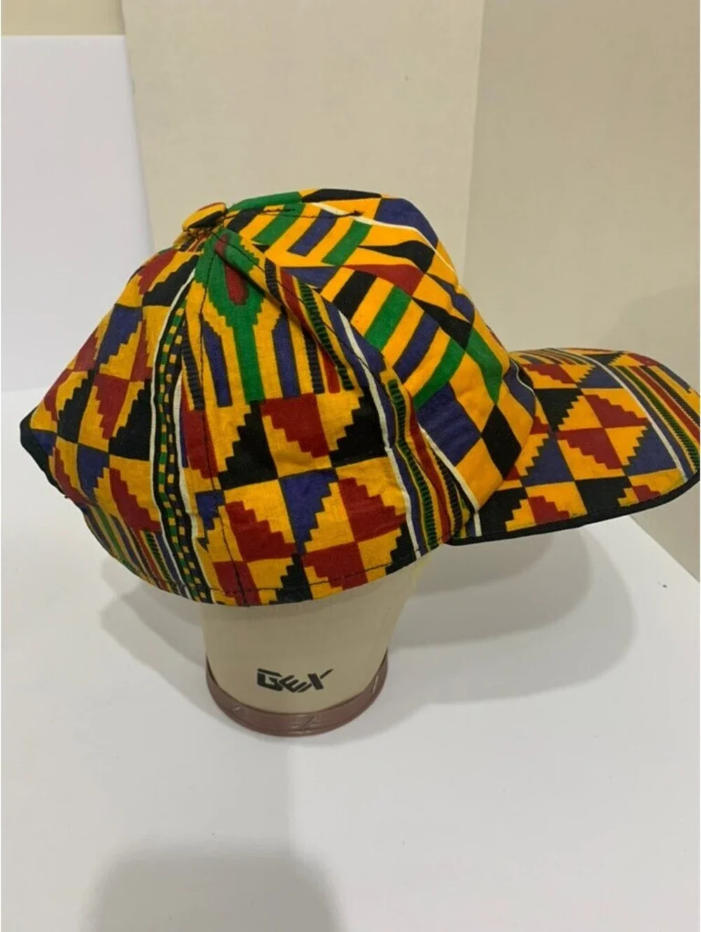 Kente Style African Print Baseball Cap Multicolor Geometric Adjustable Hat